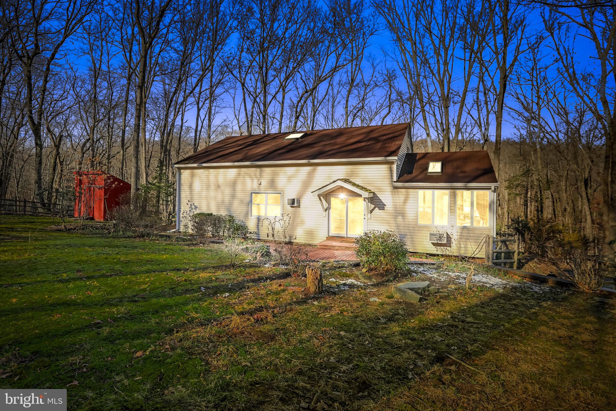 7062 Ely Road New Hope, PA 18938 - Photo 2 of 33 Nighttime Rear Exterior And Kitchen Entry