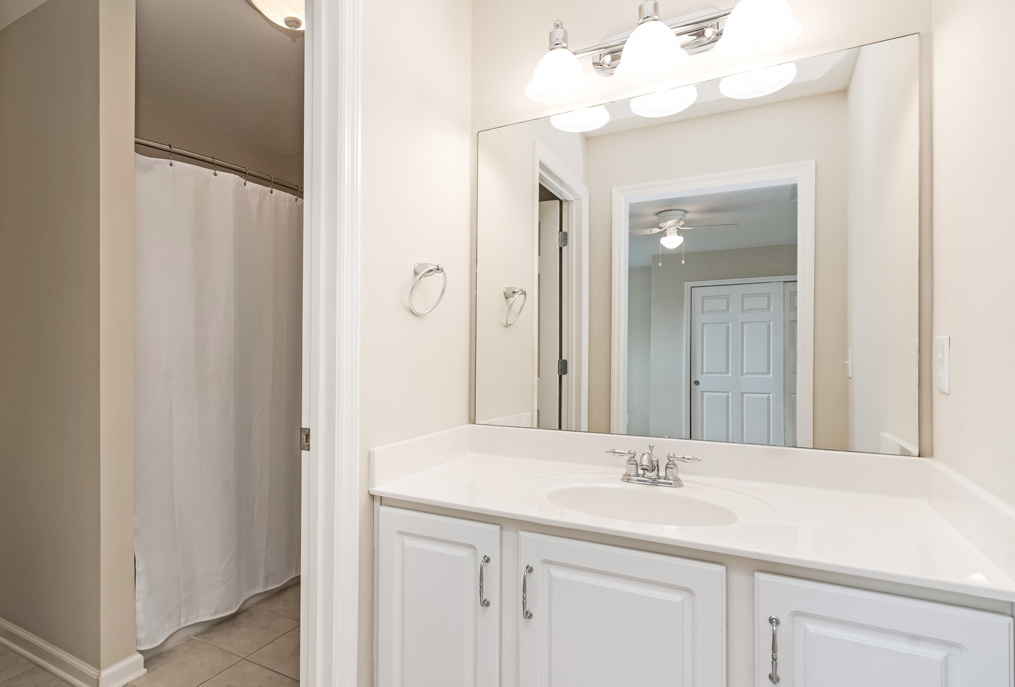 1508 Simpson Court Nashville, TN 37211 - Photo 19 of 41 a bathroom with a sink vanity and a mirror