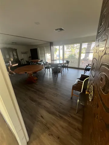 a view of a lake with outdoor space