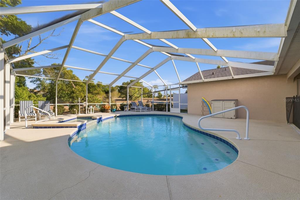 5220 Kirkwood Avenue Spring Hill, FL 34608 - Photo 38 of 67 a view of a swimming pool with a patio
