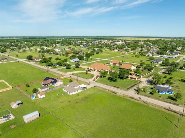 a view of a green field with clear sky
