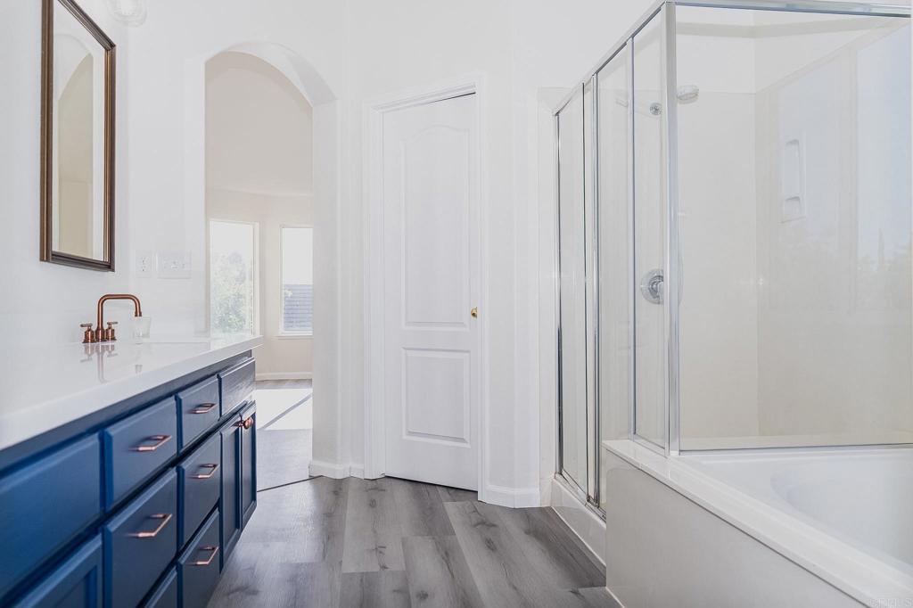 3005 Litt Road Modesto, CA 95355 - Photo 47 of 53 a bathroom with a sink a mirror and a shower