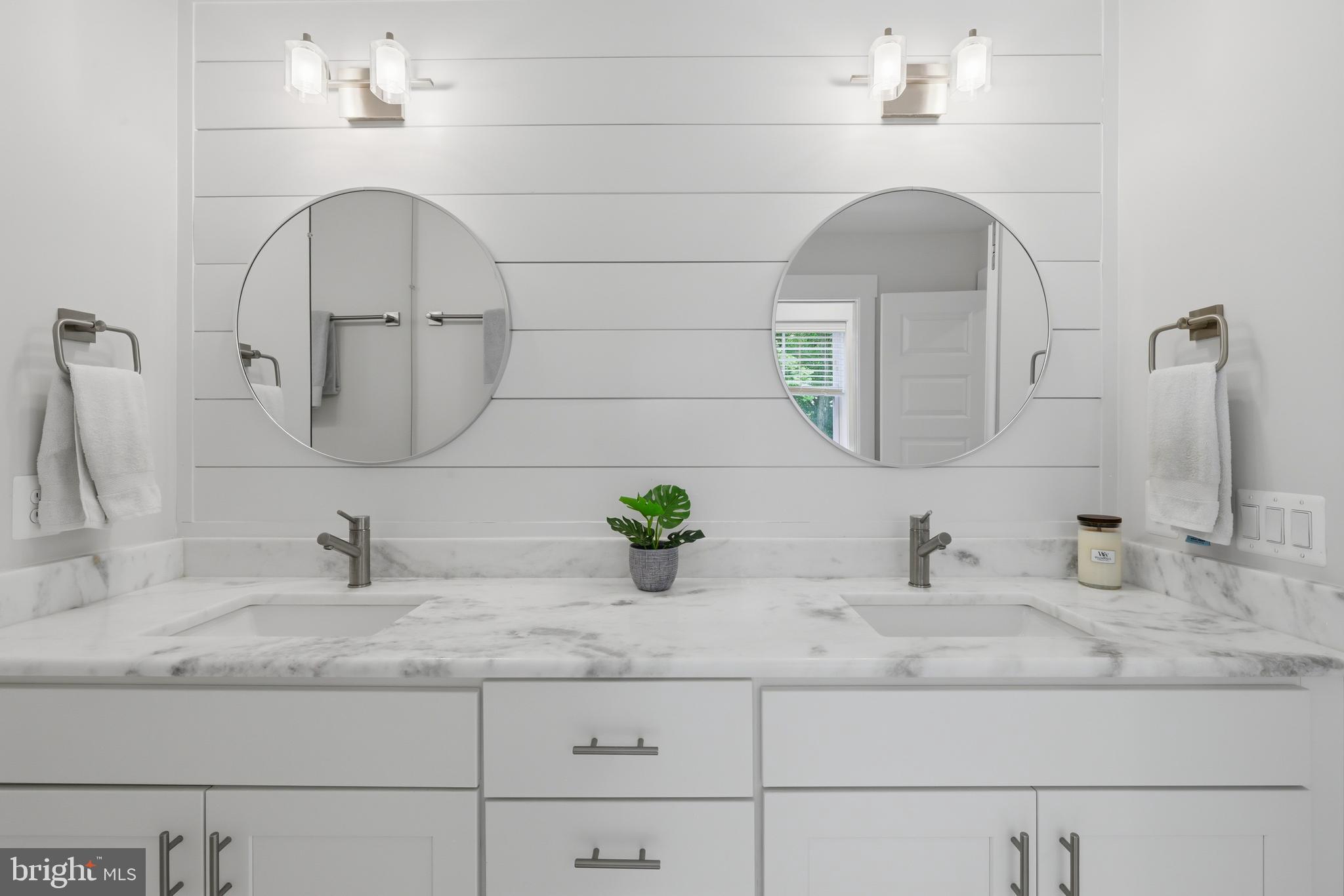 1215 B Providence Road Towson, MD 21286 - Photo 33 of 74 Custom Shiplap wall & marble vanity