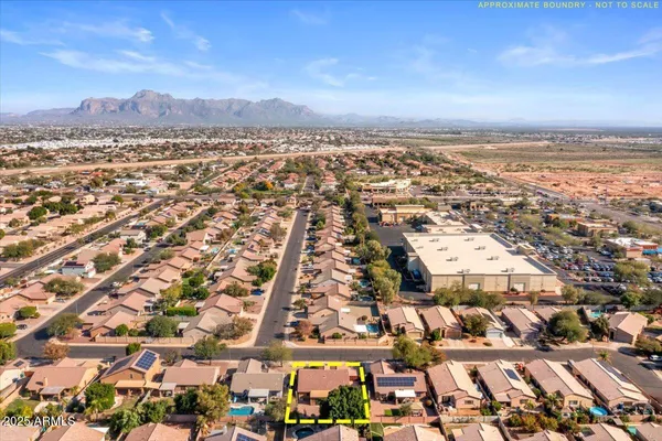an aerial view of residential building with outdoor space