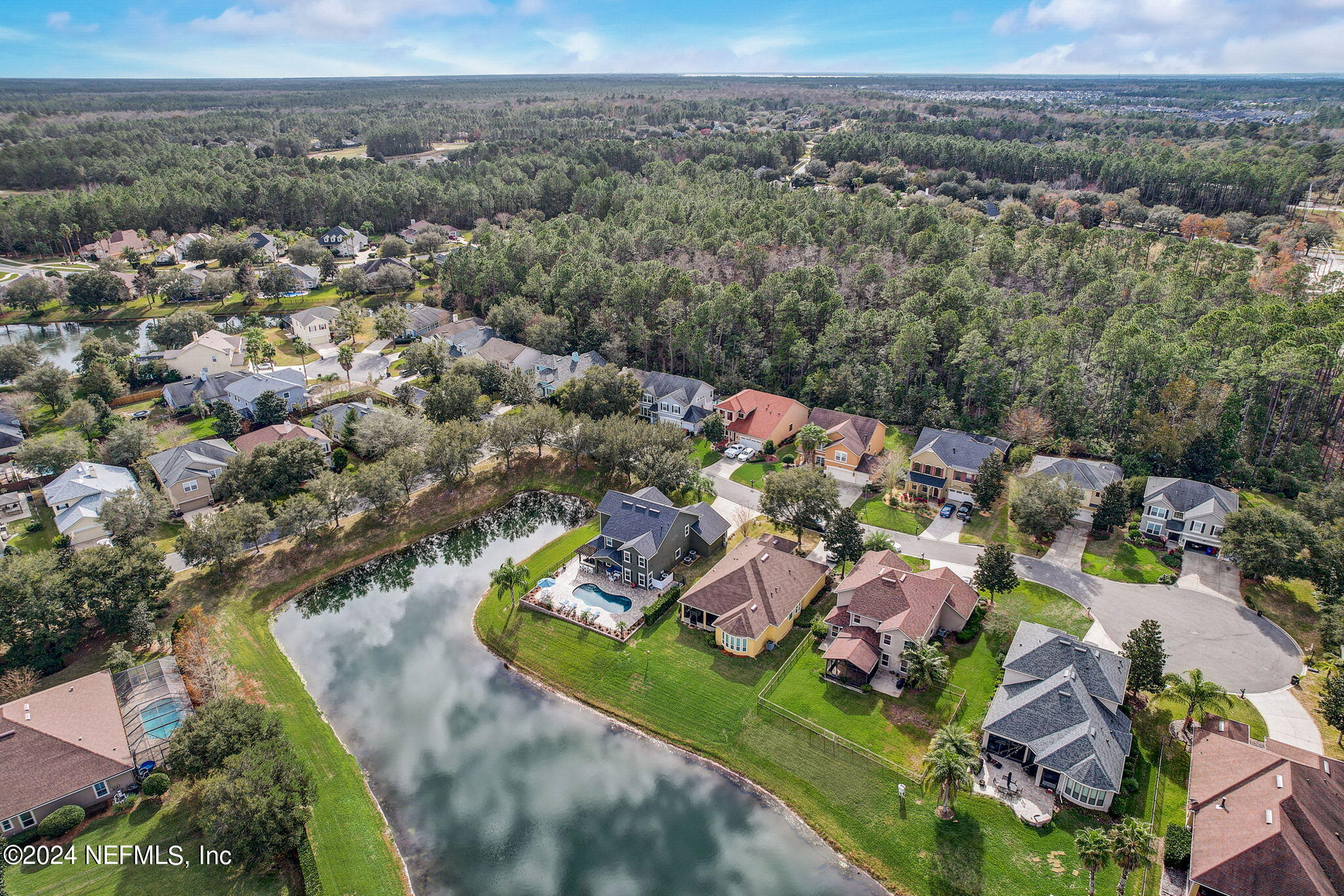 206 North Saxxon Road St. Augustine, FL 32092 - Photo 86 of 87 an aerial view of a city with lots of residential buildings and mountain view in back
