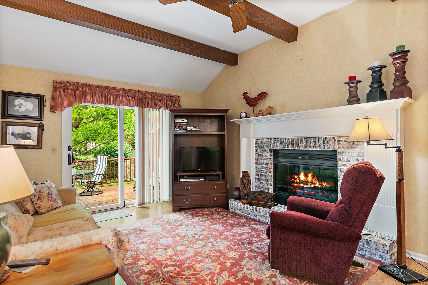 19 Green Ridge Road Elgin, IL 60120 - Photo 12 of 26 a living room with furniture a flat screen tv and a fireplace