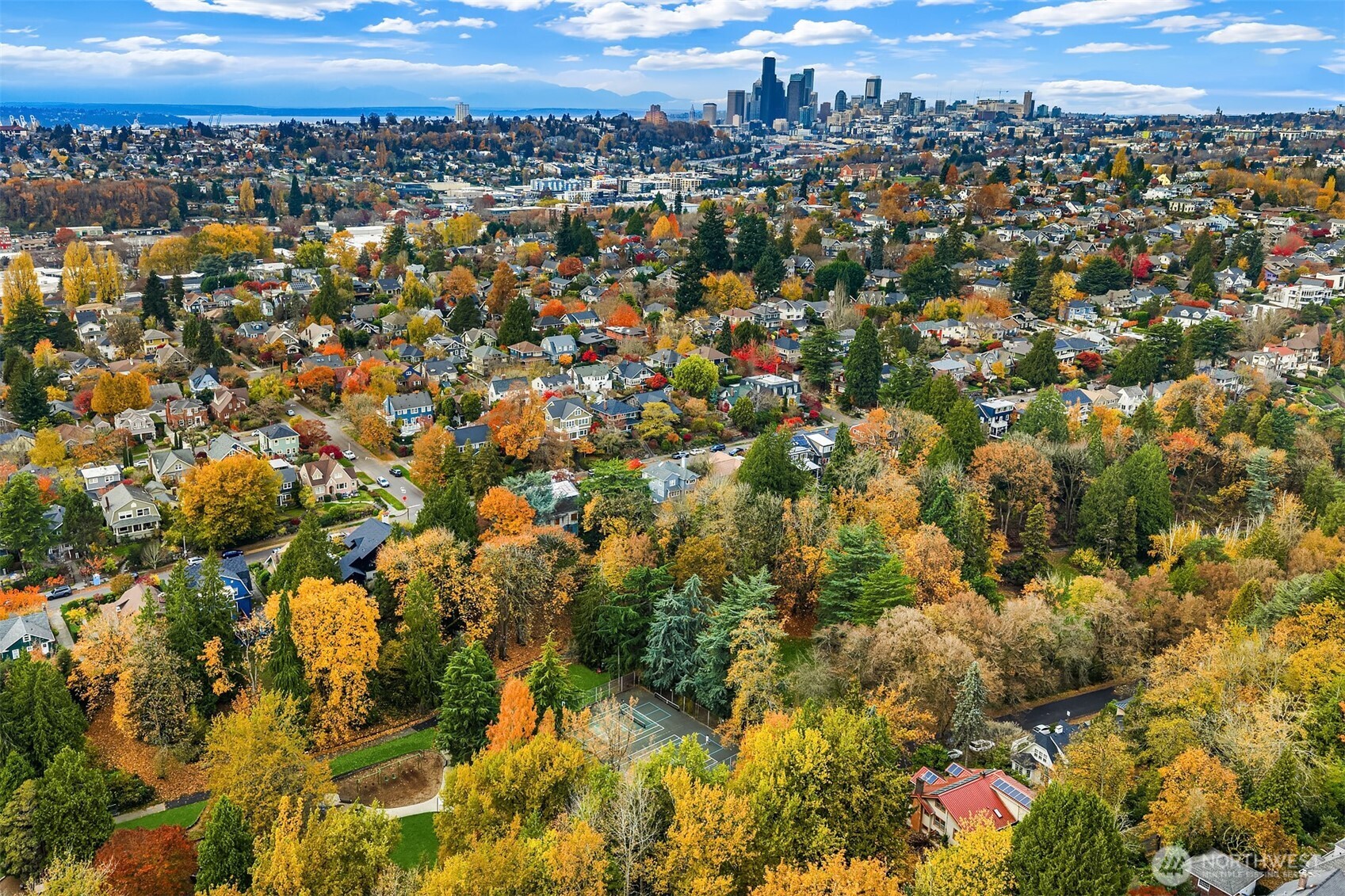 2540 34th Avenue South Seattle, WA 98144 - Photo 20 of 20 an aerial view of a residential houses with city view