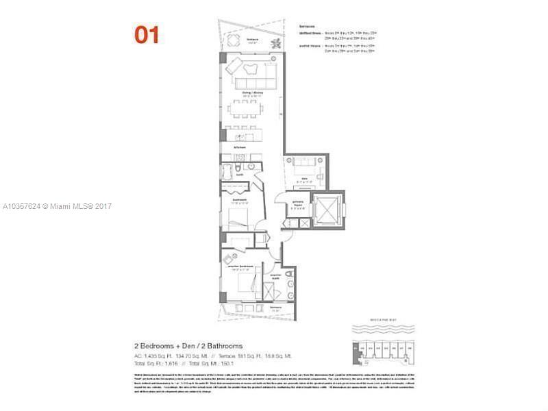 460 Northeast 28th Street, Unit 2001 Miami, FL 33137 - Photo 22 of 28 a picture of a floor plan