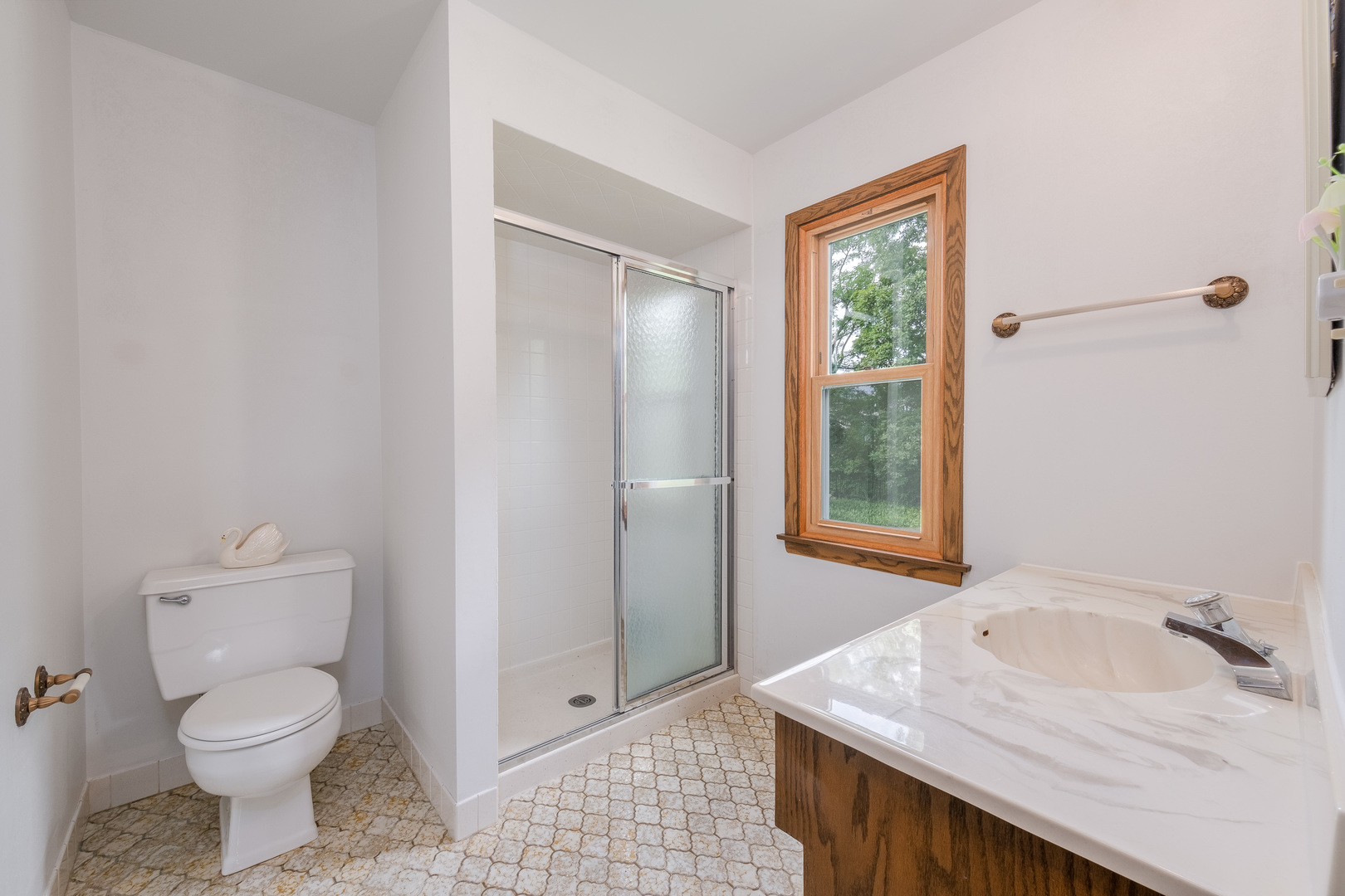 8436 Clynderven Road Burr Ridge, IL 60527 - Photo 20 of 39 a bathroom with a granite countertop sink toilet and shower