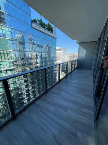 a city view from a balcony