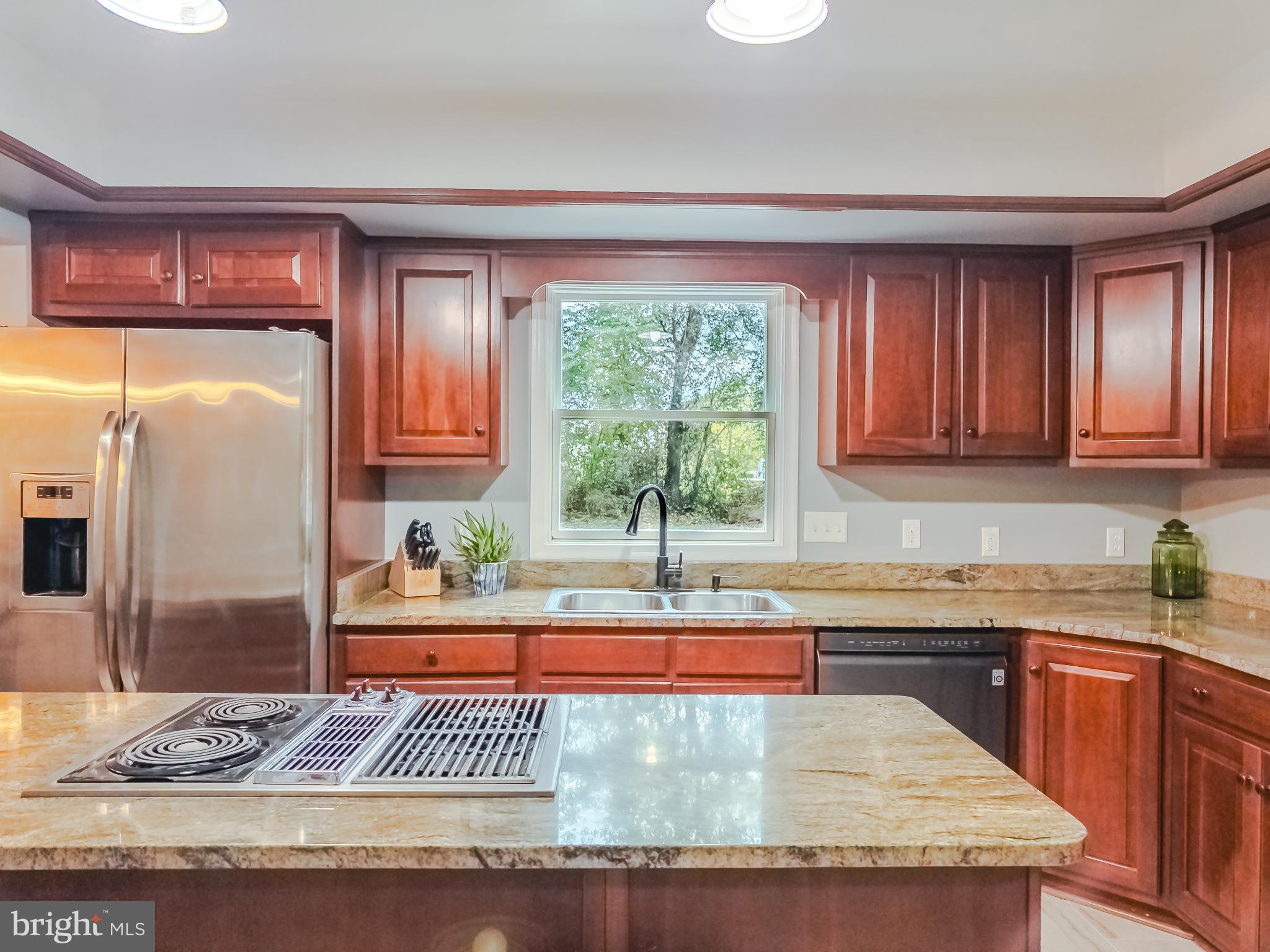 8749 Ramsburg Road Thurmont, MD 21788 - Photo 13 of 61 a kitchen with granite countertop a refrigerator and a sink