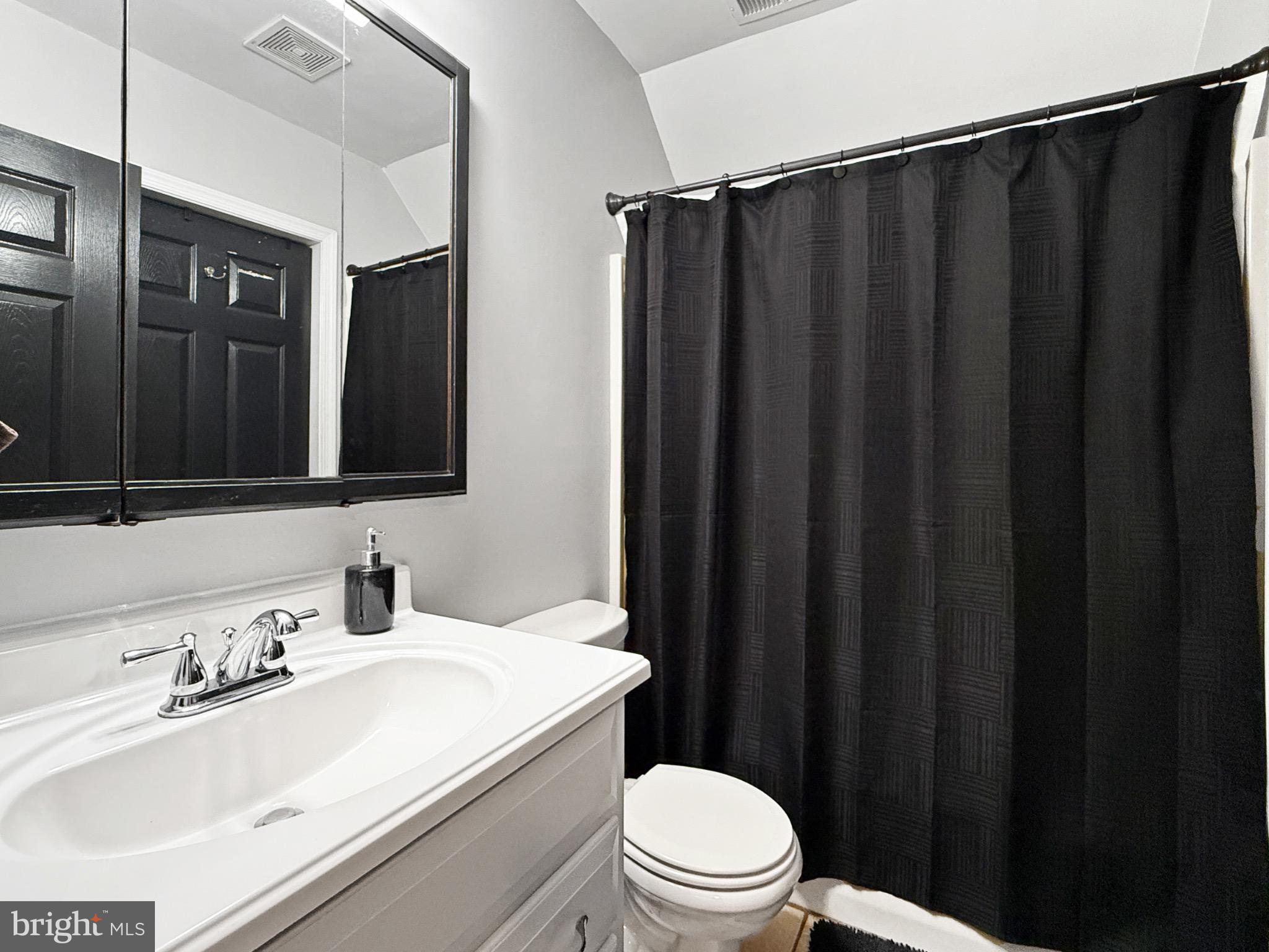 8749 Ramsburg Road Thurmont, MD 21788 - Photo 54 of 61 a bathroom with sink a mirror a toilet and vanity