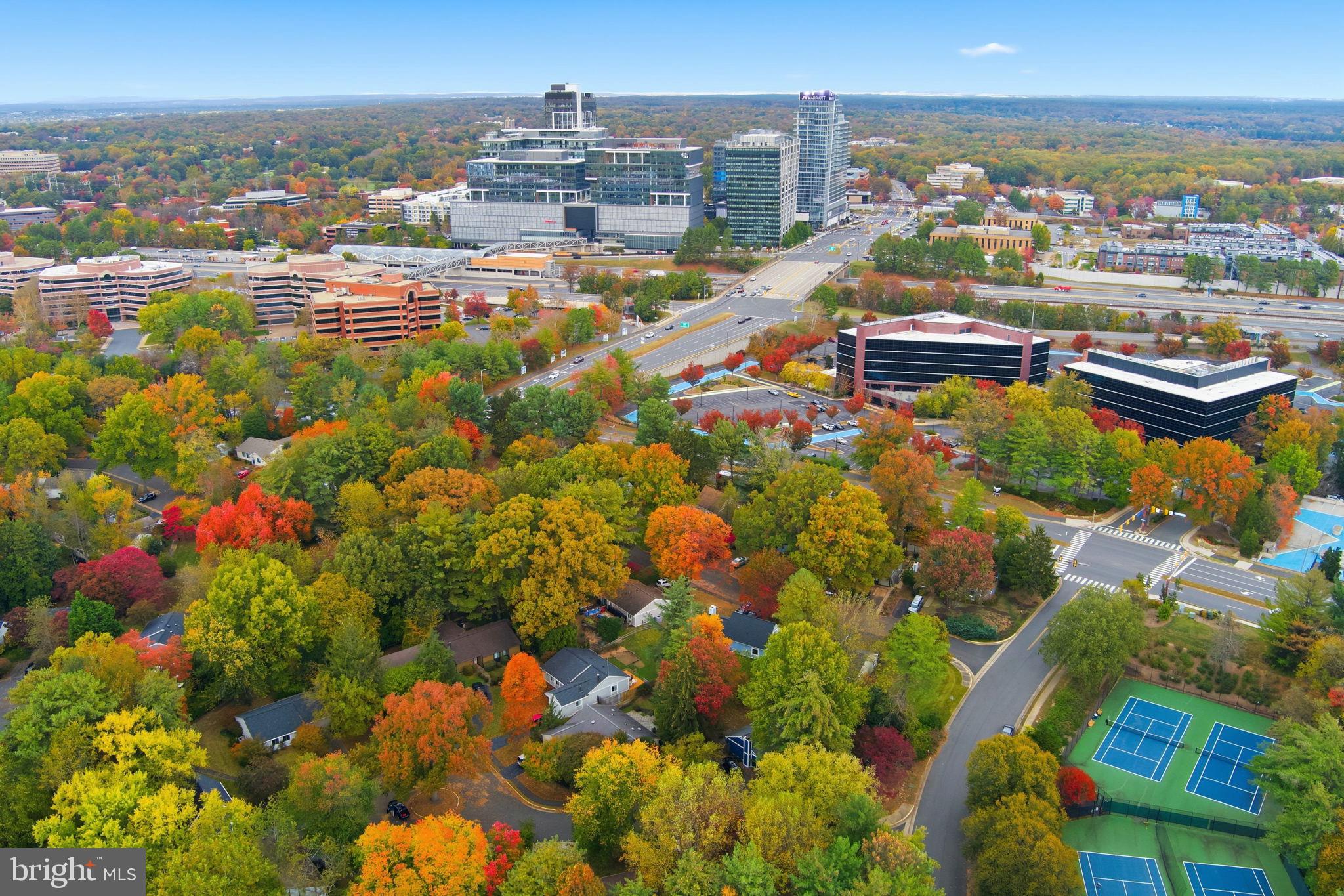 11309 Gatesborough Lane Reston, VA 20191 - Photo 59 of 85 Autumn hues embrace a vibrant cityscape.