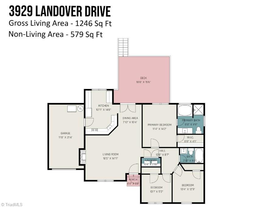 3929 Landover Drive High Point, NC 27265 - Photo 17 of 17 Landover floorplan