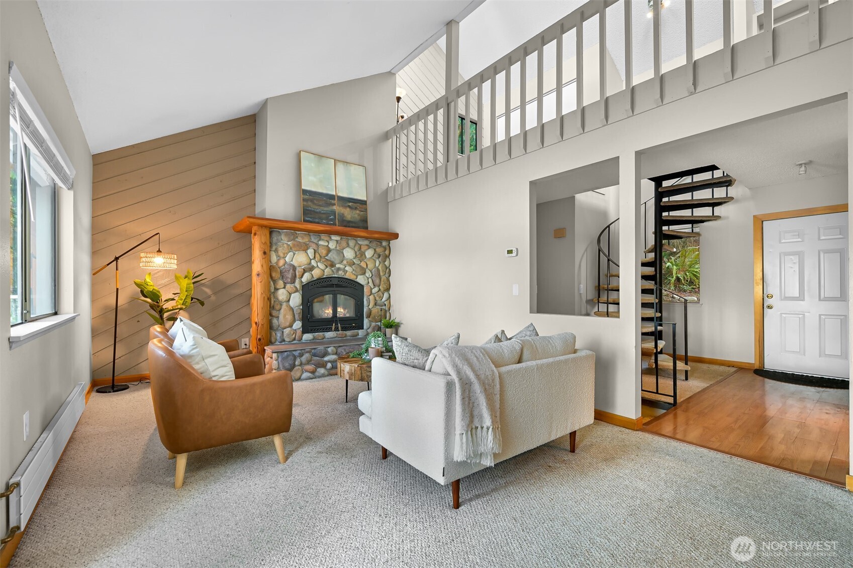 2550 Lake Whatcom Boulevard Bellingham, WA 98229 - Photo 14 of 38 a living room with furniture and a fireplace