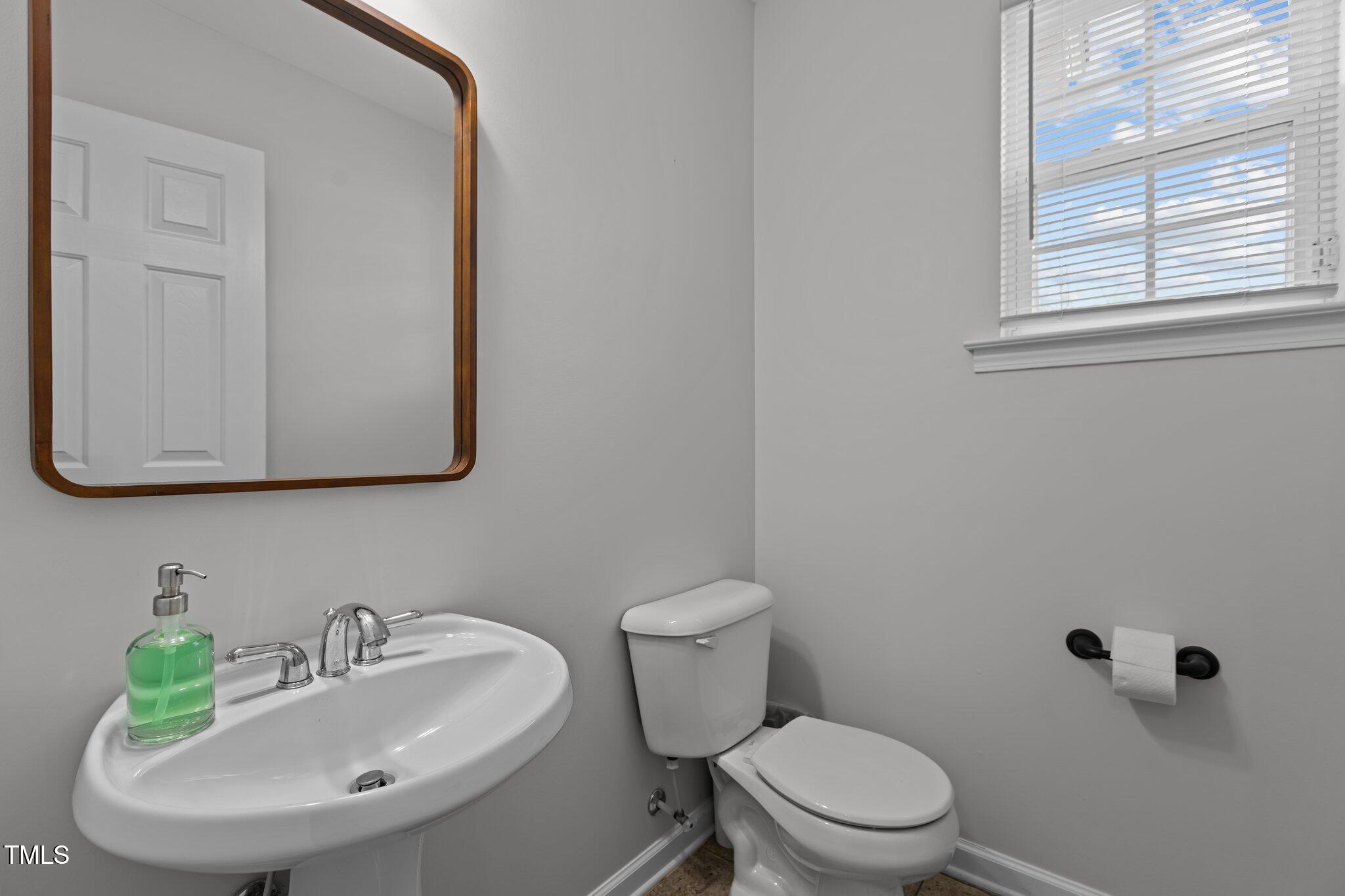 1104 Pebblestone Drive Durham, NC 27703 - Photo 8 of 28 a bathroom with a sink and a mirror