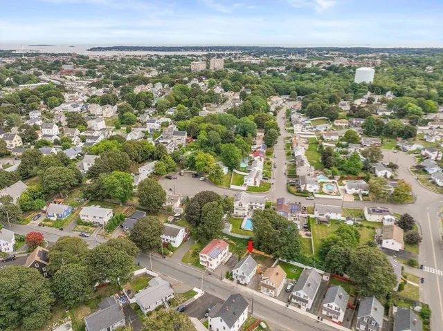 an aerial view of multiple house