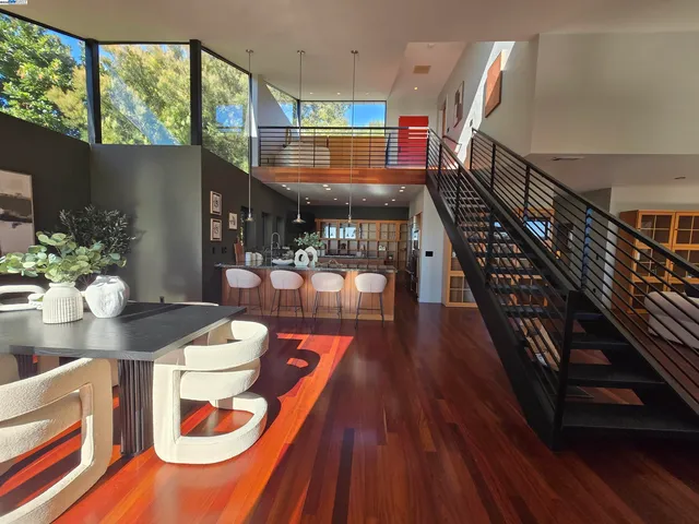 a hallway with wooden floor