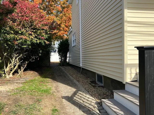 a view of a pathway of a building