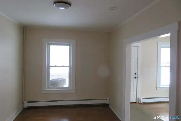 an empty room with windows