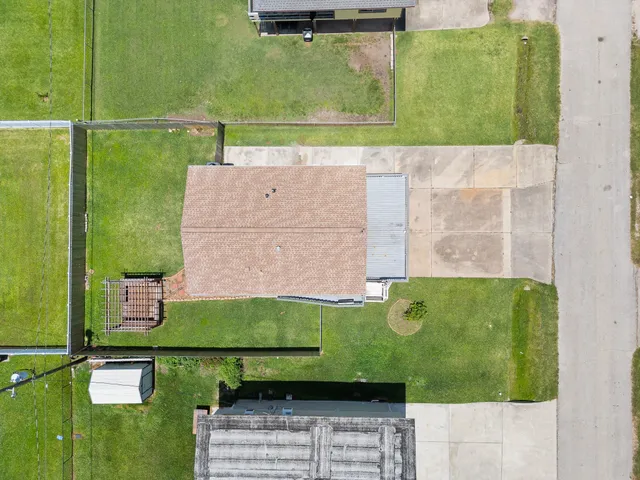 an aerial view of a house