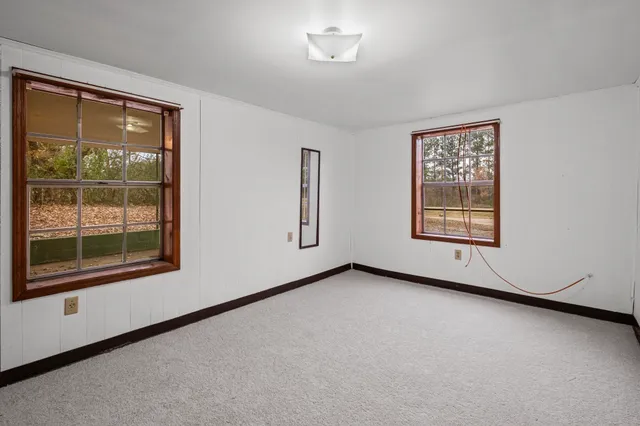 an empty room with closet