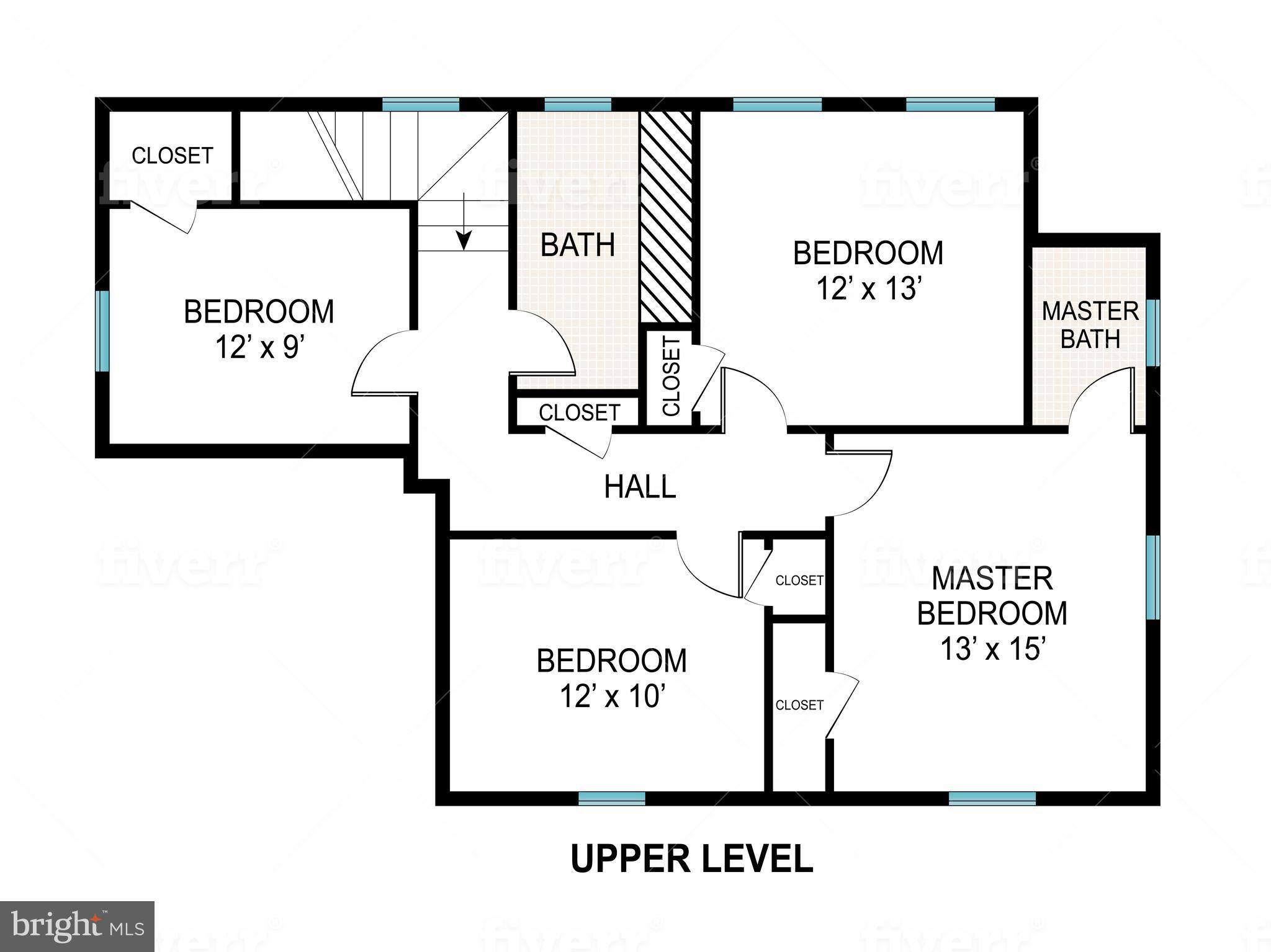 10 Edgeview Road Towson, MD 21286 - Photo 54 of 56 Upstairs Floor Plan