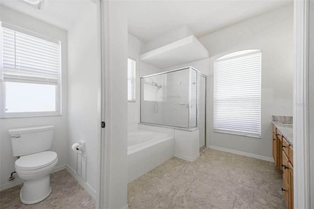 3209 Partridge Point Trail Valrico, FL 33596 - Photo 25 of 66 a bathroom with a granite countertop toilet a sink and a bathtub