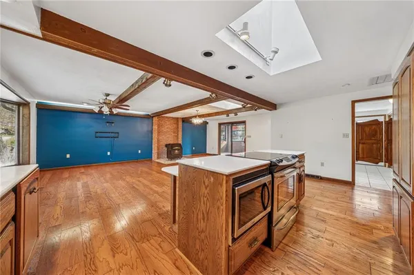 a very nice looking room with a large window