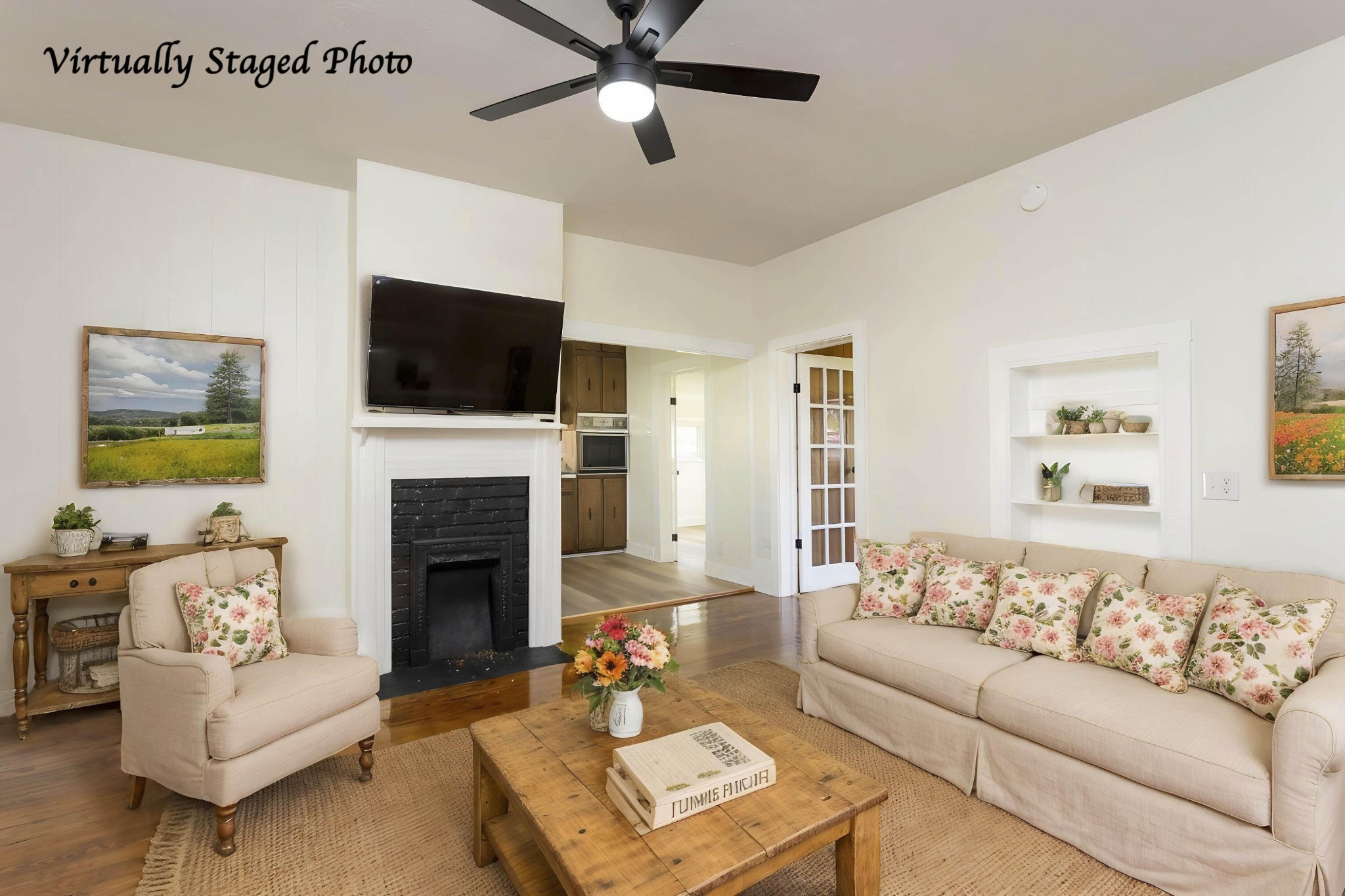 124 Gothard Road Sale Creek, TN 37373 - Photo 7 of 56 a living room with furniture a fireplace and a flat screen tv