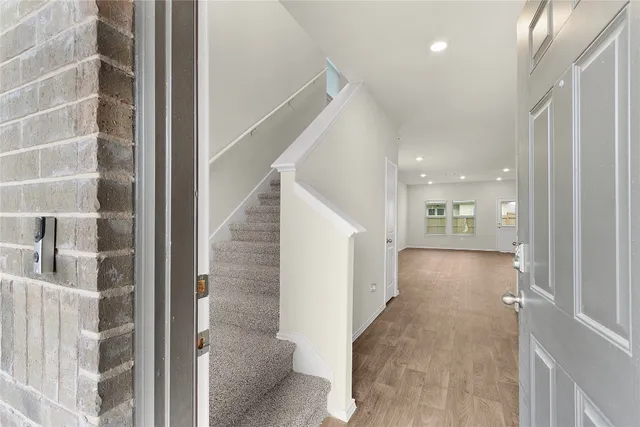 a view of hallway with stairs