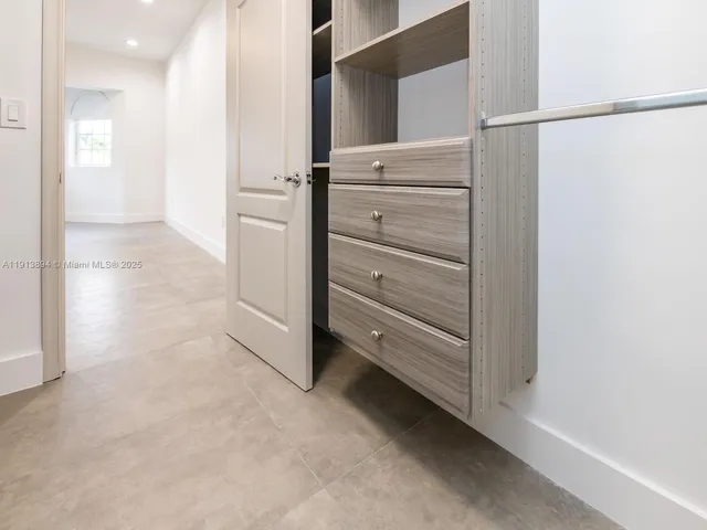 an empty room with closet