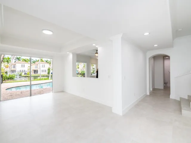 a view of staircase with white walls and white walls