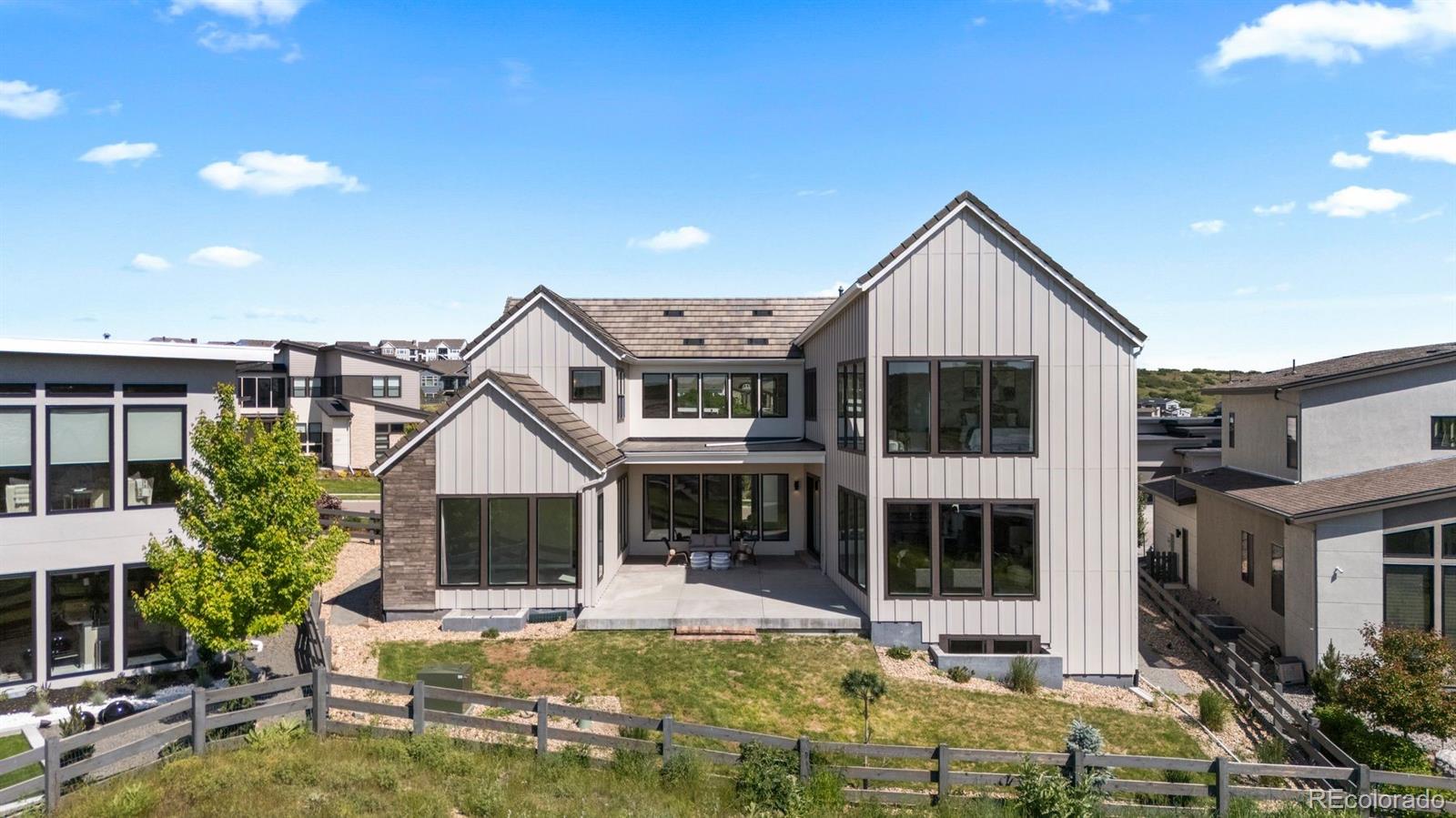 2230 Rim Ridge Drive Castle Pines, CO 80108 - Photo 5 of 33 a view of a house with swimming pool and porch