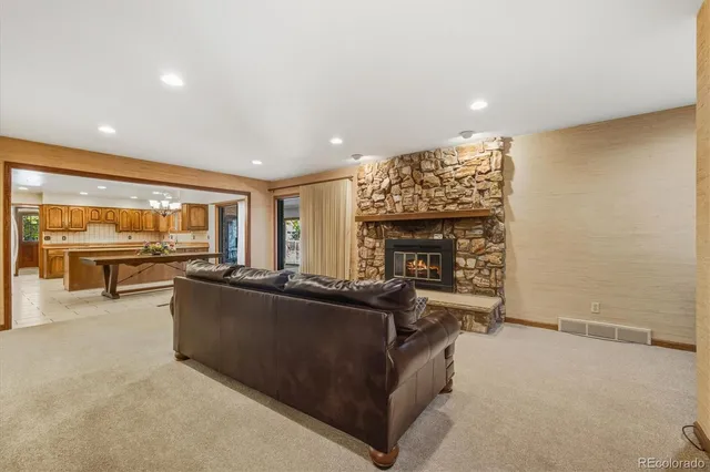 a large kitchen with cabinets