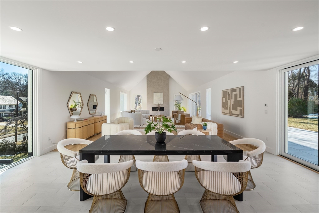 21 White Oak Road Newton, MA 02468 - Photo 11 of 27 a view of a dining room with furniture and wooden floor