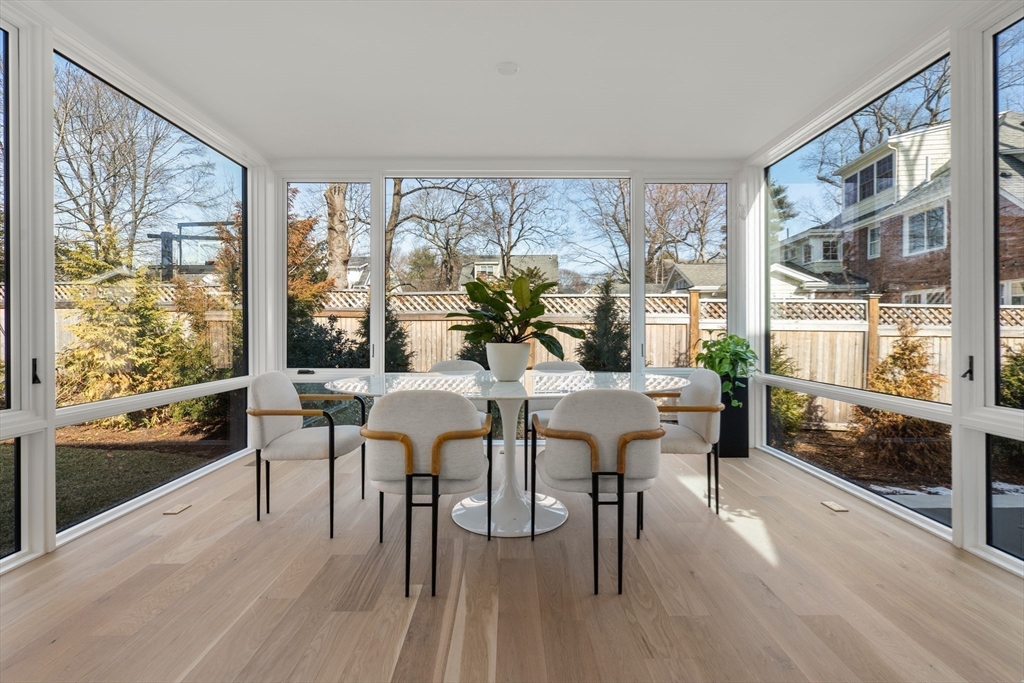 21 White Oak Road Newton, MA 02468 - Photo 6 of 27 a dining room with furniture and wooden floor