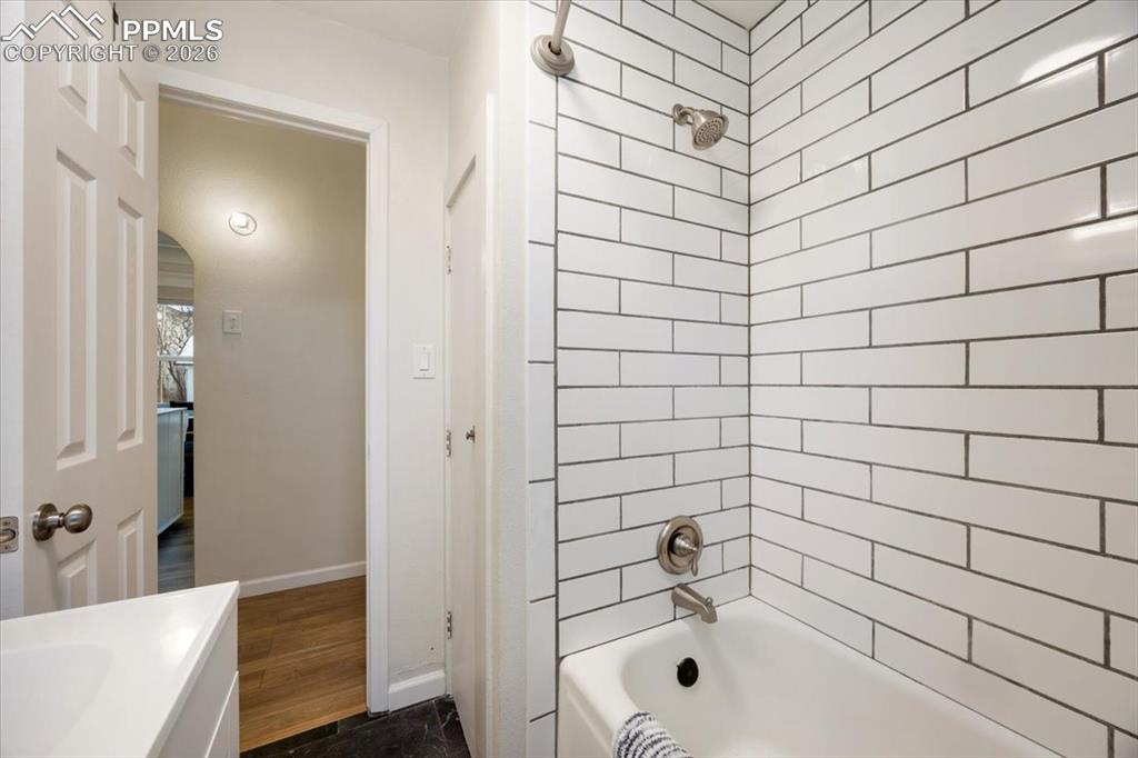 421 South Prospect Street Colorado Springs, CO 80903 - Photo 13 of 48 a bathroom with a bathtub and shower