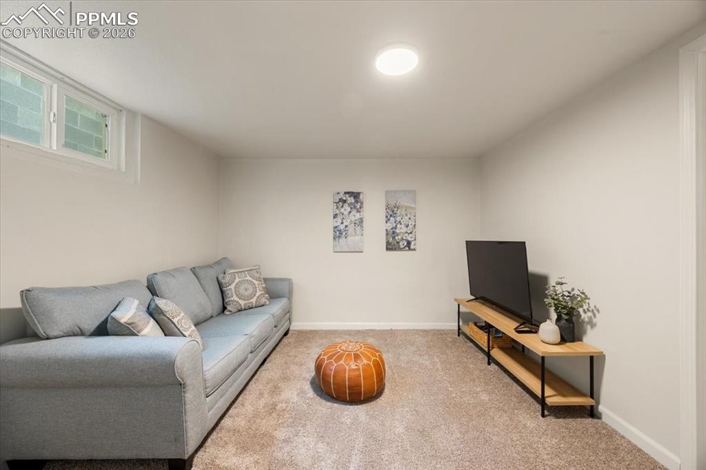 421 South Prospect Street Colorado Springs, CO 80903 - Photo 28 of 48 a living room with furniture a couch and a flat screen tv