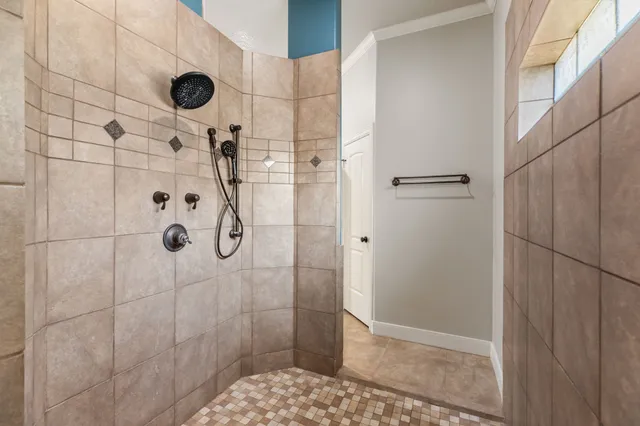 a bathroom with a shower
