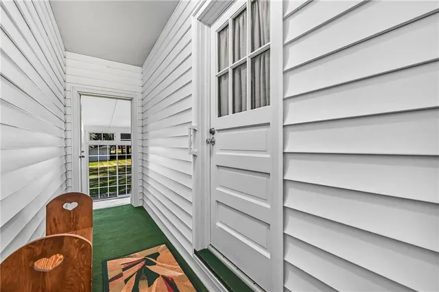 a view of front door of house