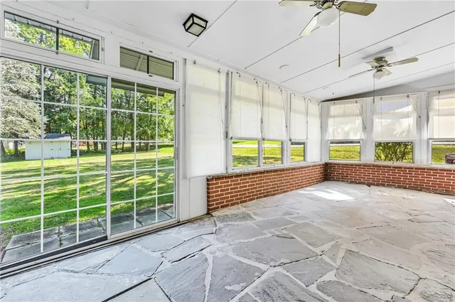 a view of outdoor space with windows