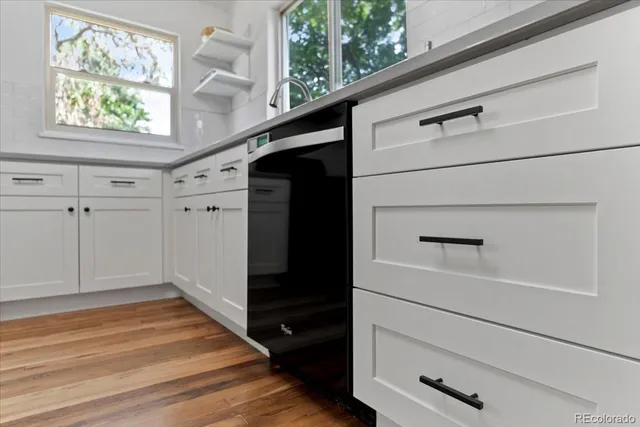 a view of an empty walk in closet