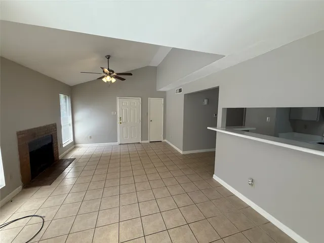 a view of a livingroom with a fireplace
