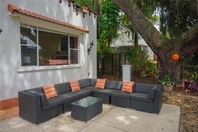 a view of outdoor space with seating area