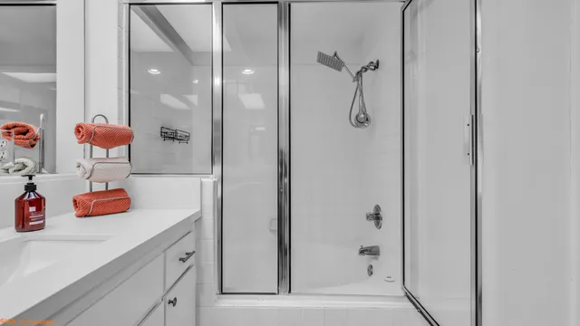 a bathroom with a shower