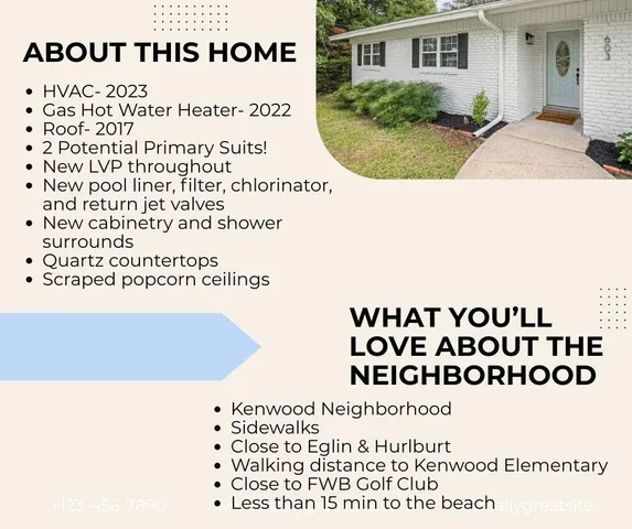 $599,000 | 603 Golf Course Drive Northeast, Fort Walton Beach, FL 32547