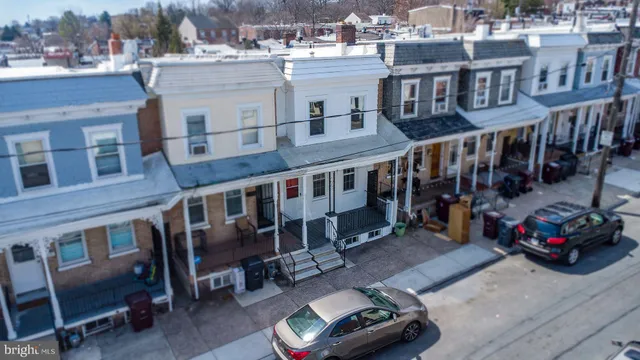 a view of a car park in front of a building