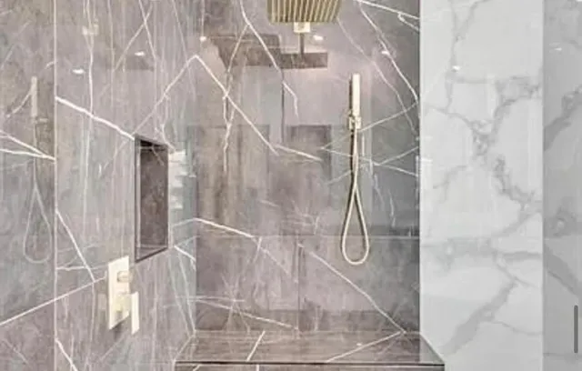 a bathroom with a shower