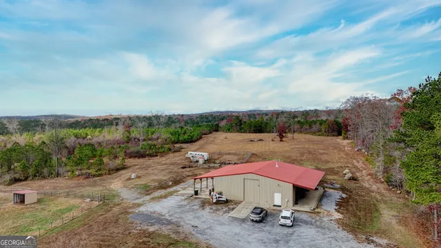 an aerial view of a houses
